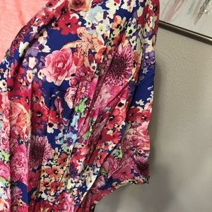 Umgee Embroidery Open Front Kimono with Pleated Shoulder Detail